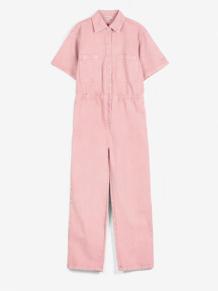Twill-Overall mit Stickerei