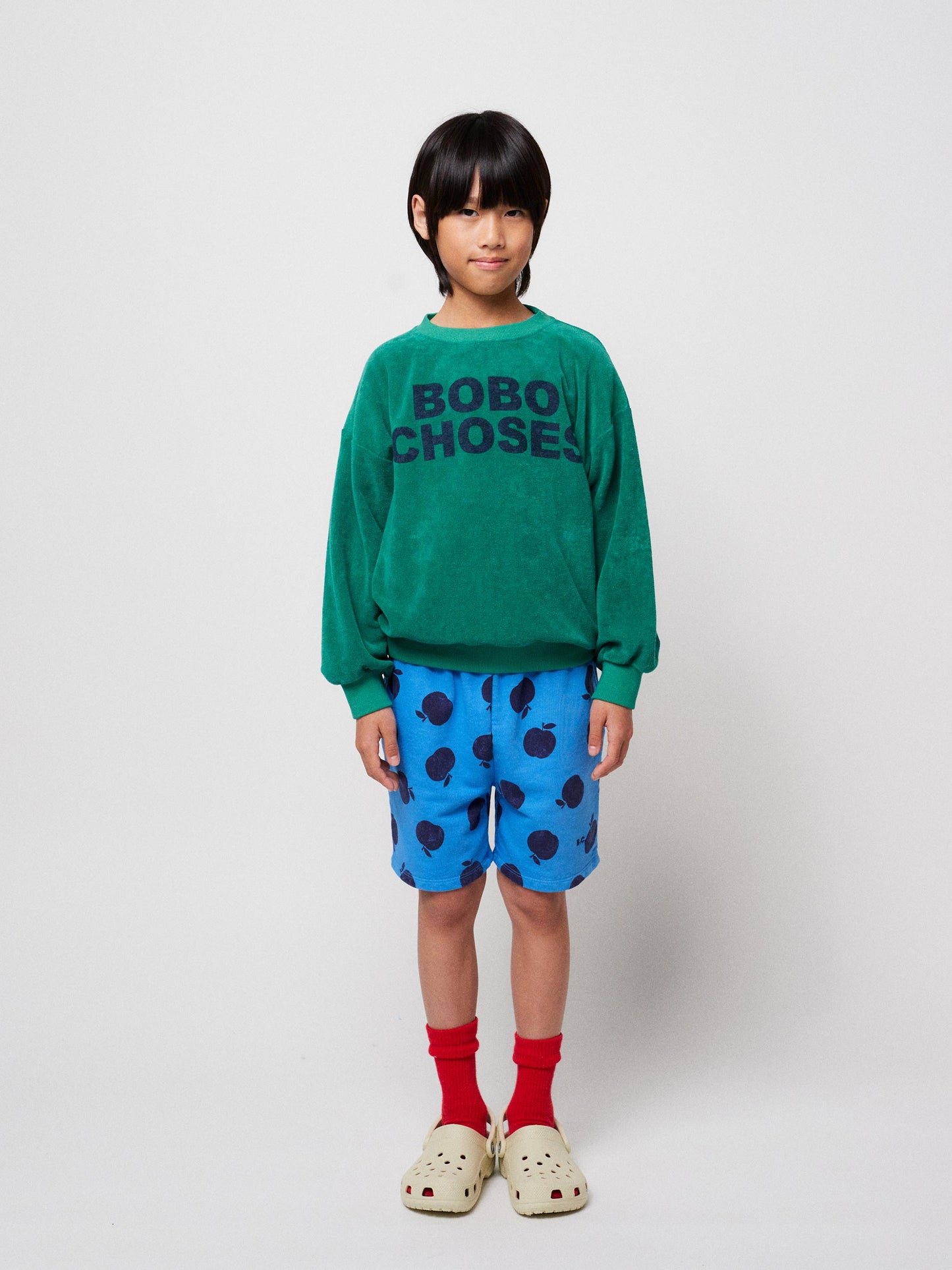 Bobo Choses Grünes Frottee-Sweatshirt