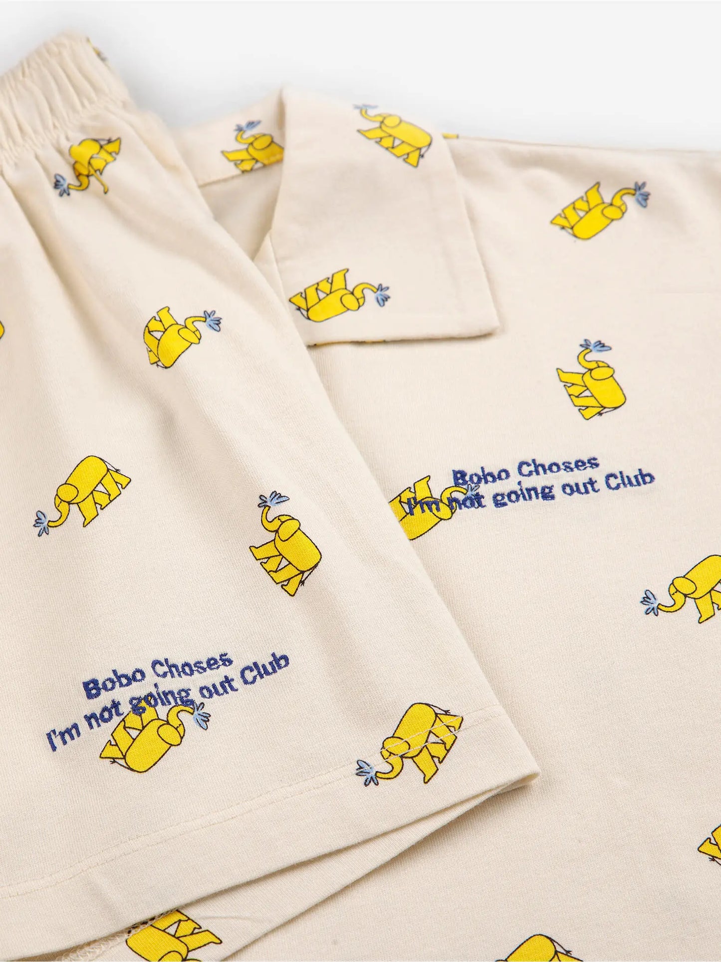 Yellow Elephant 전체 무늬 실내복 세트