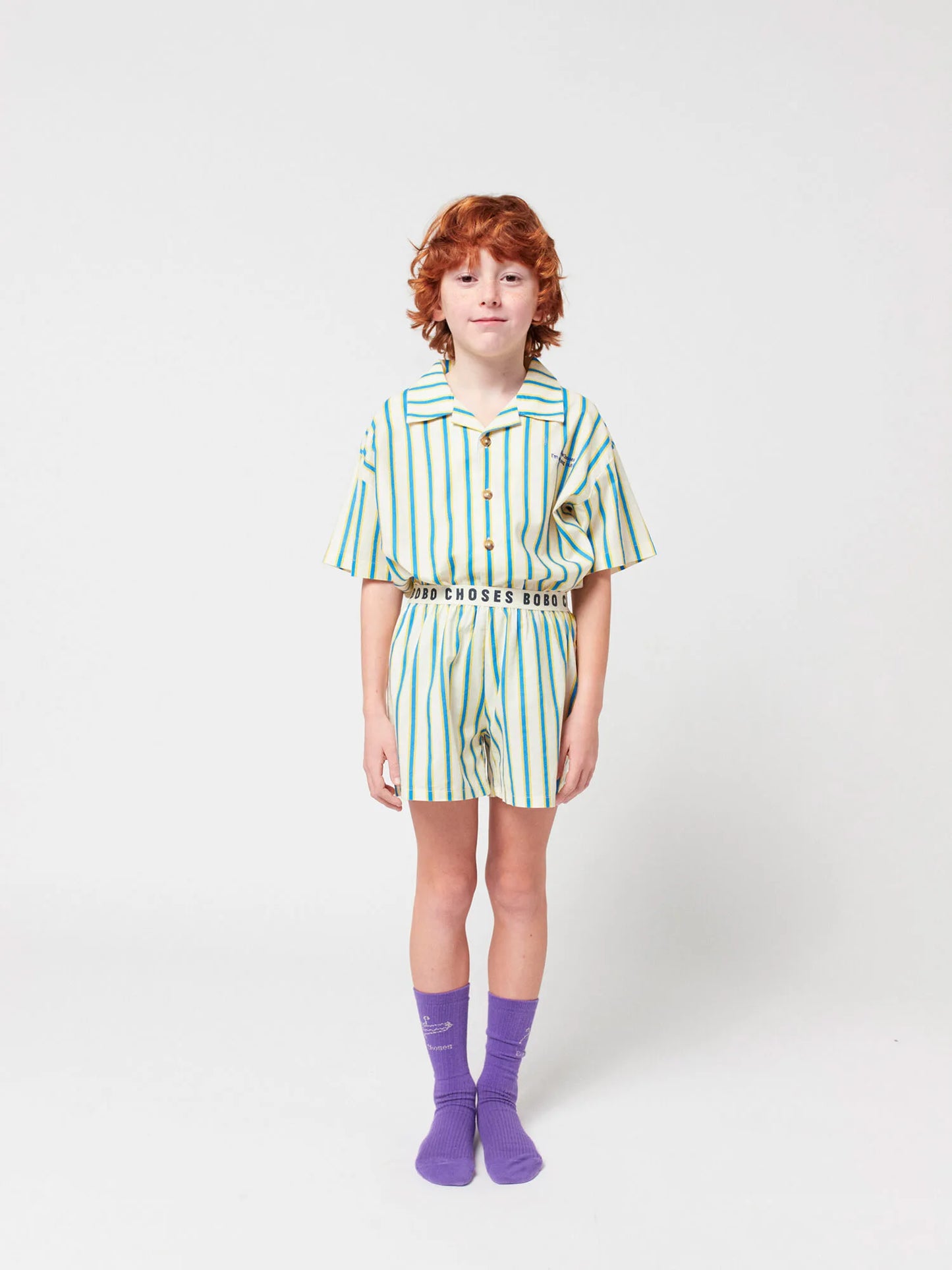 Yellow Stripes 우븐 실내복 세트