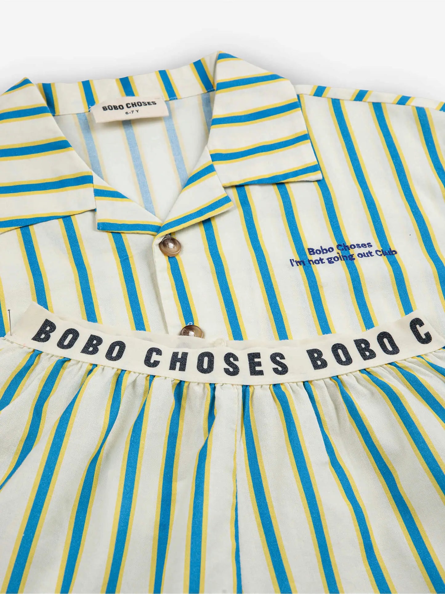 Yellow Stripes 우븐 실내복 세트