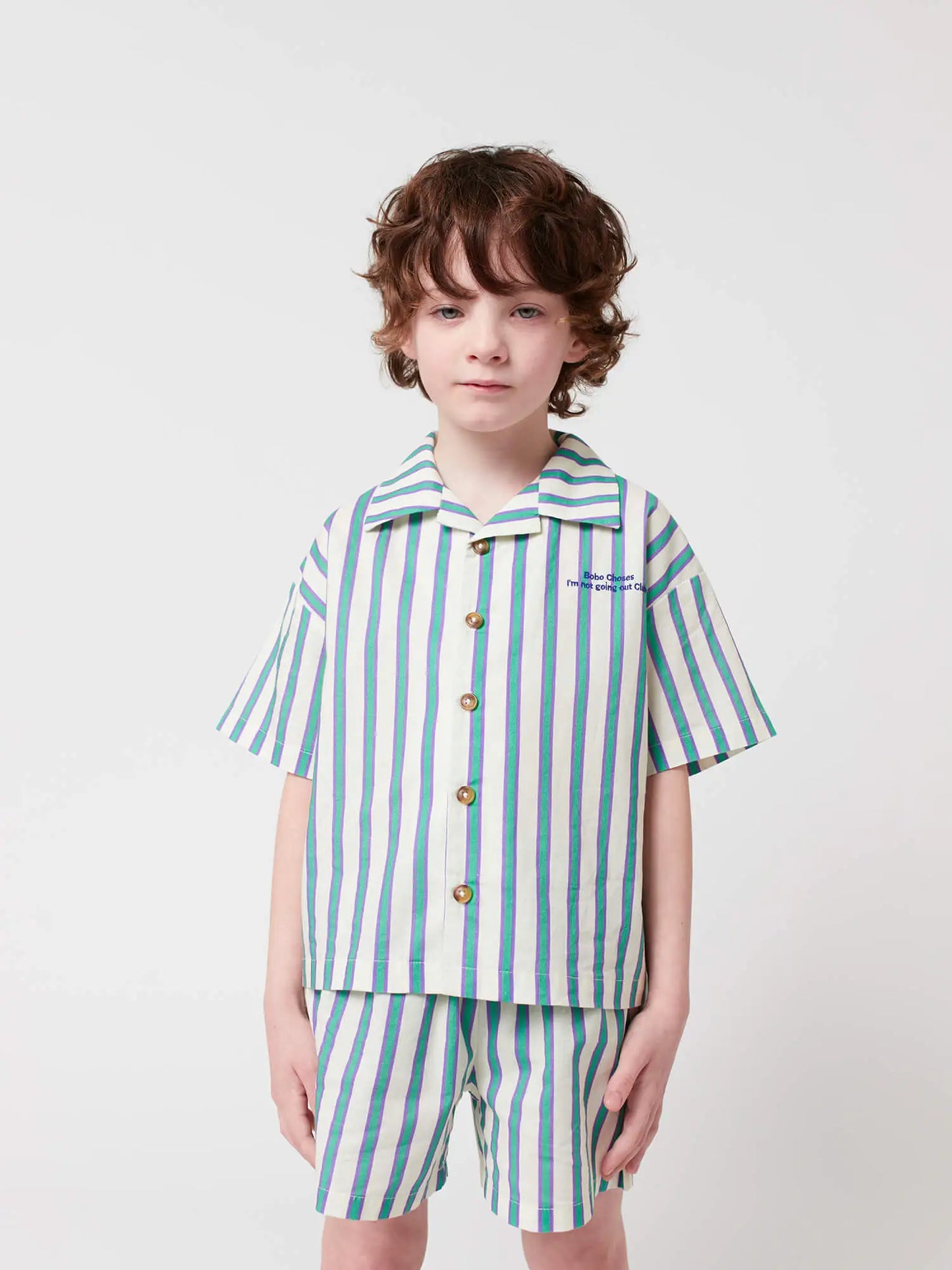 Green Stripes 우븐 실내복 세트