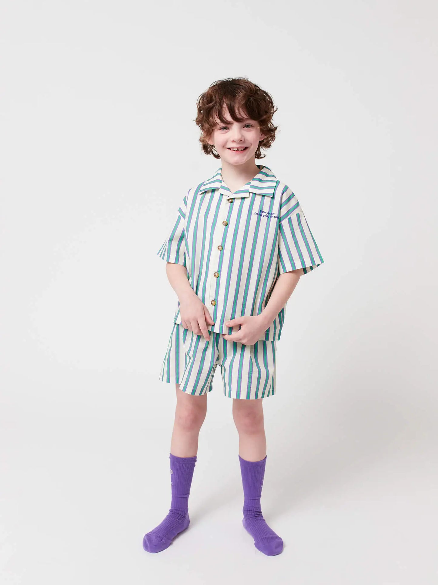 Green Stripes 우븐 실내복 세트