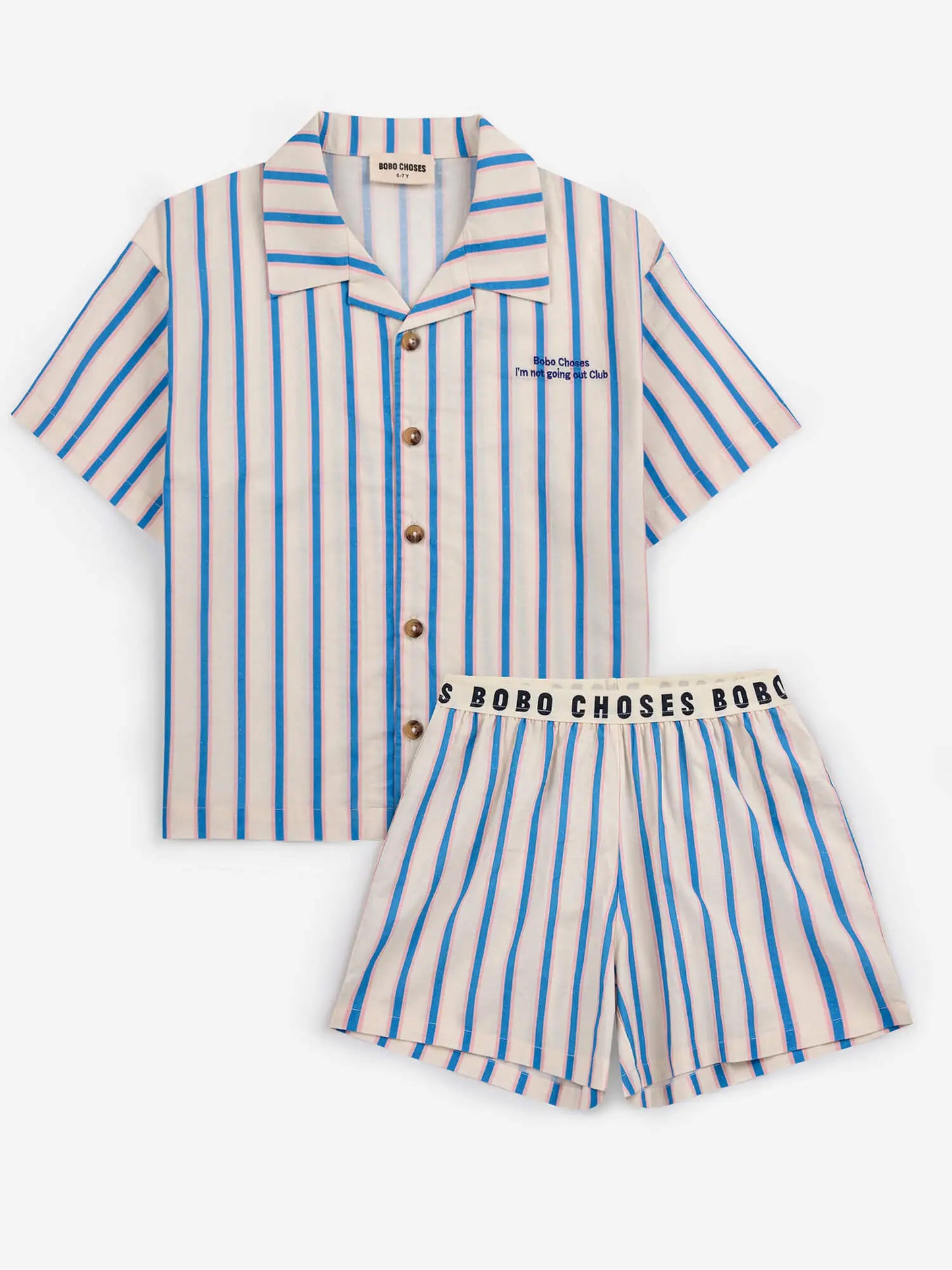 Blue Stripes 우븐 실내복 세트