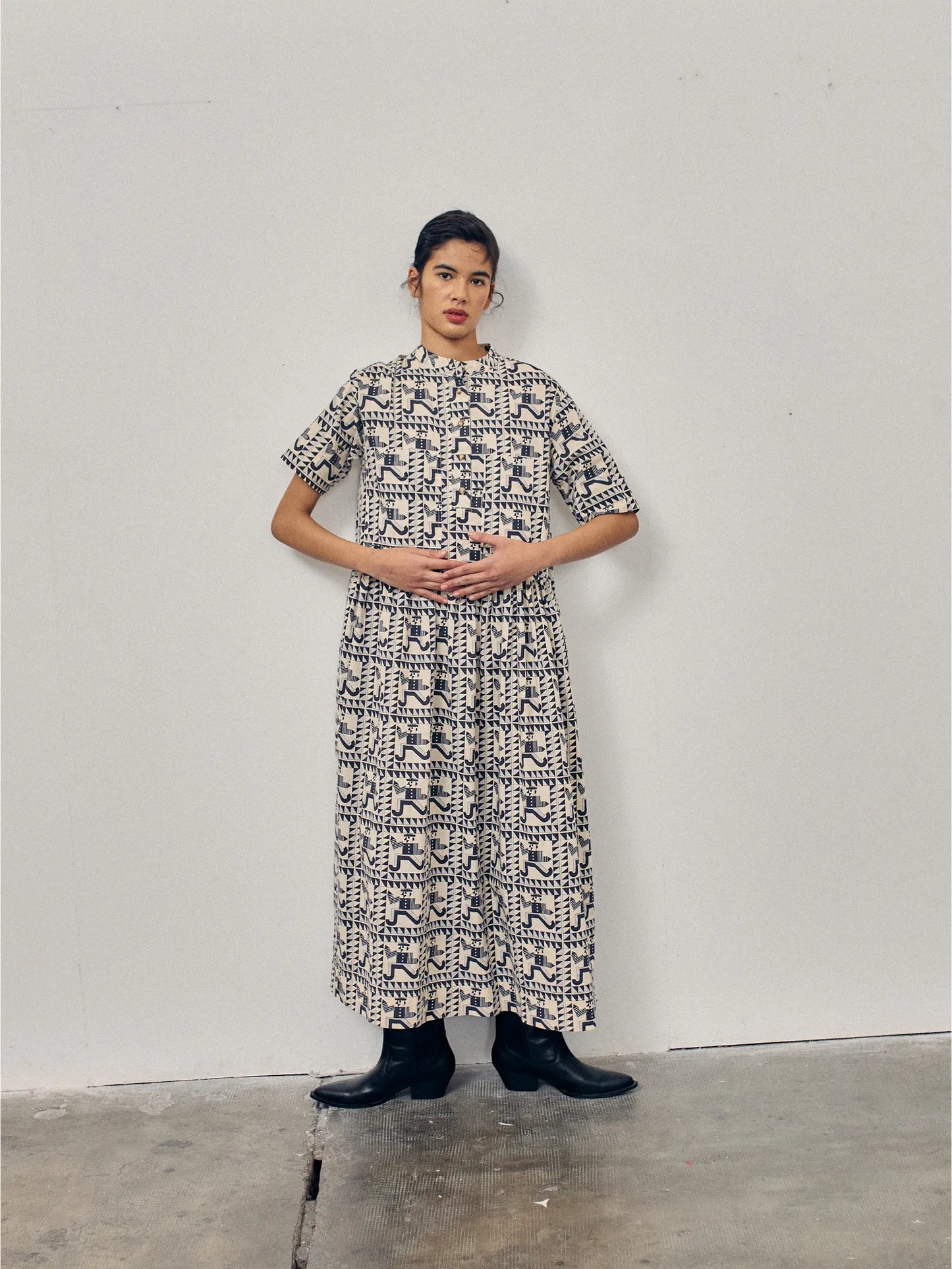 Mr Pencil pattern midi dress