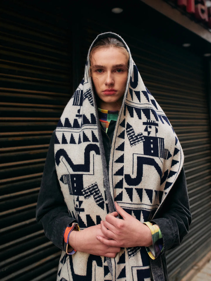 Mr Pencil knitted scarf