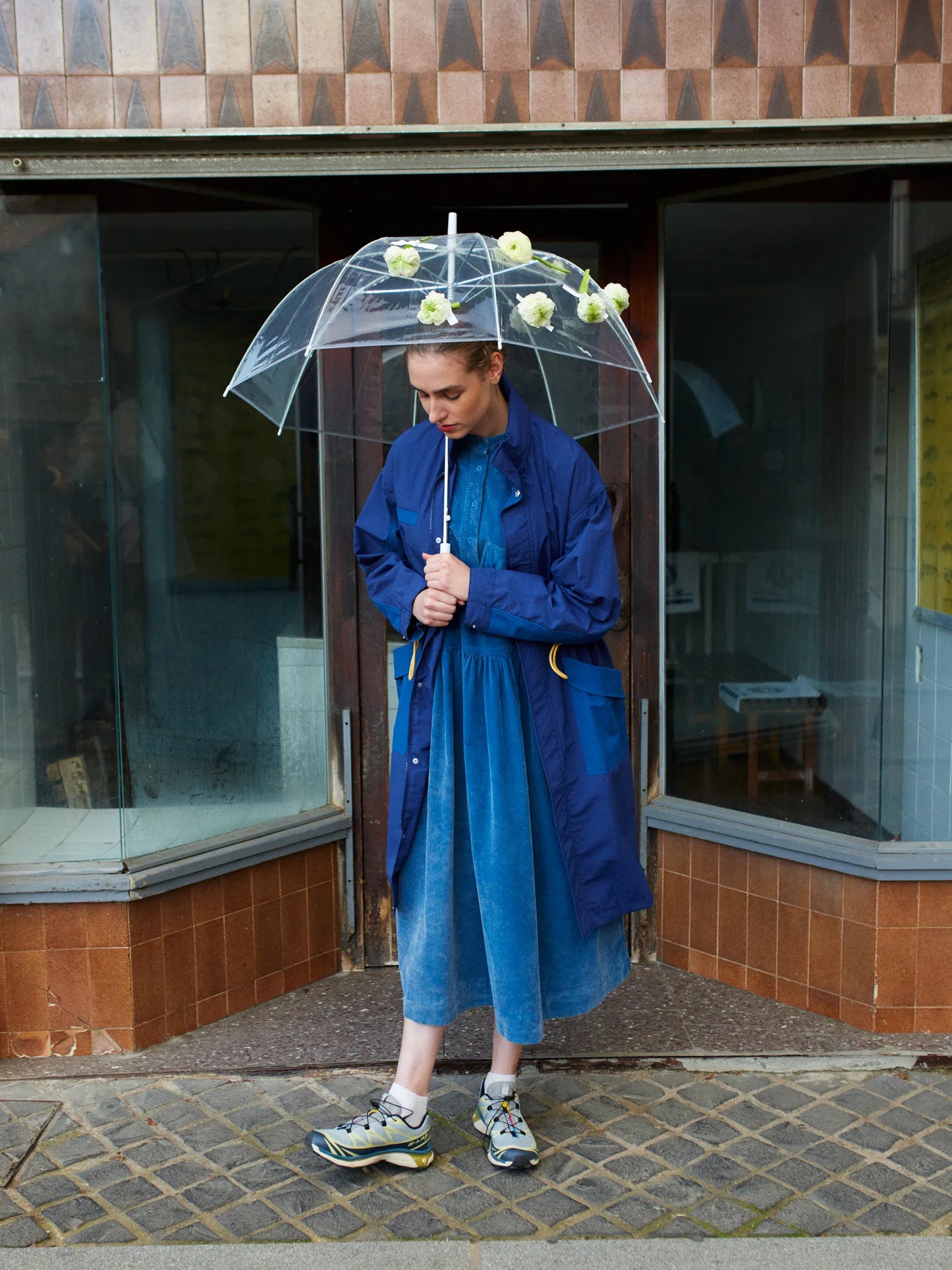 Impermeable azul