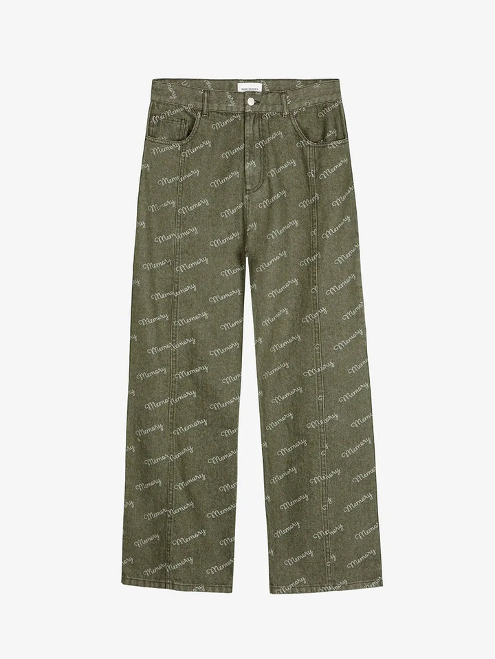 Memory all over denim pants