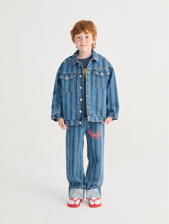 Pickles The Dog Striped denim pants