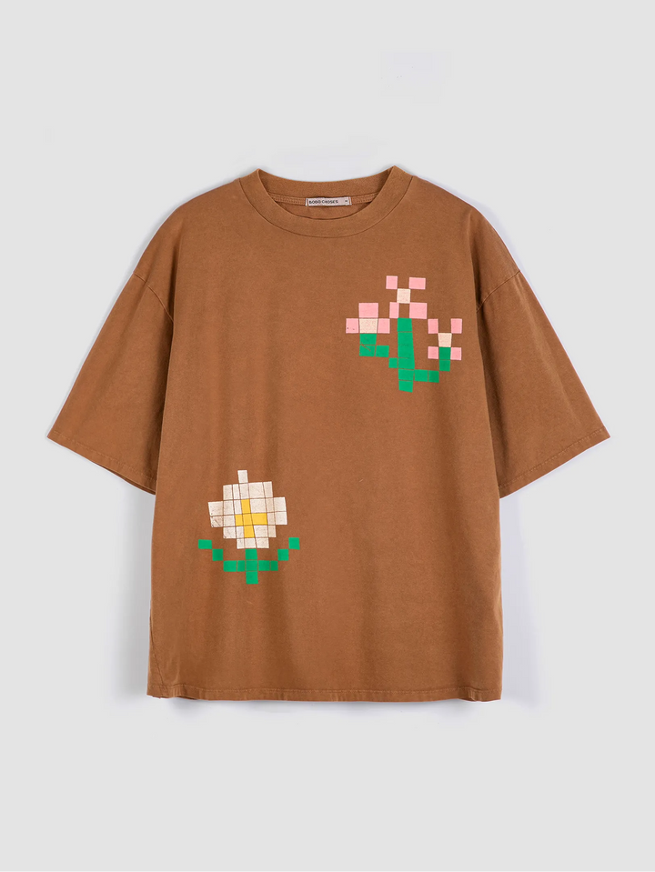 Pixel Flowers oversize T-shirt