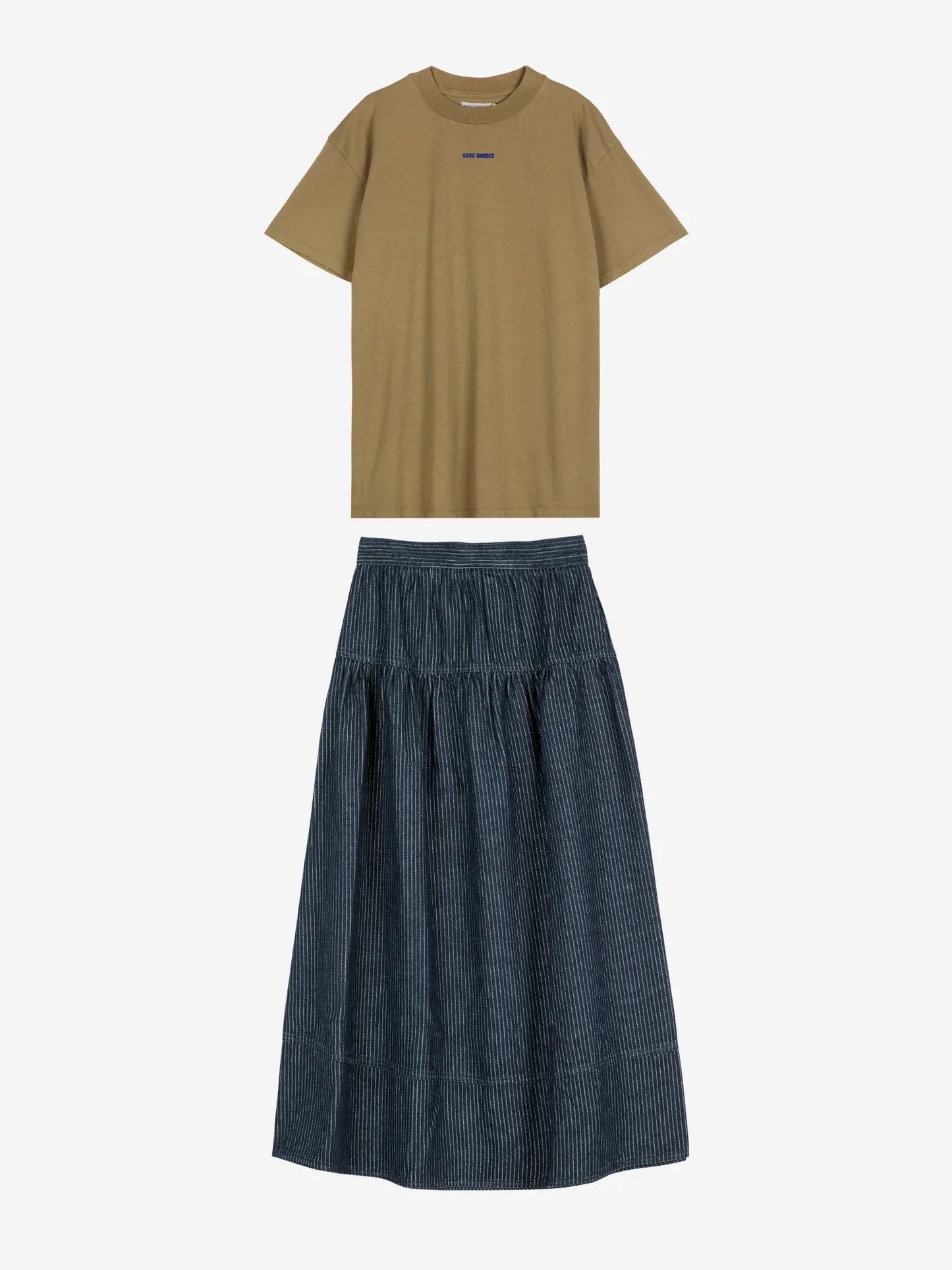 Denim skirt look