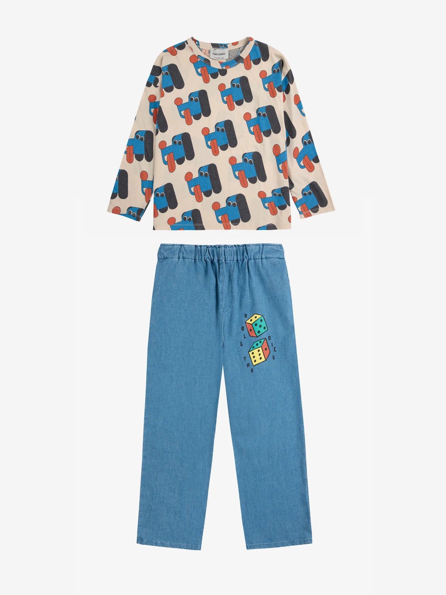 Roll the dice light denim pants look