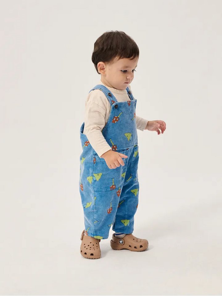 Mush Monster Duo all over corduroy overall