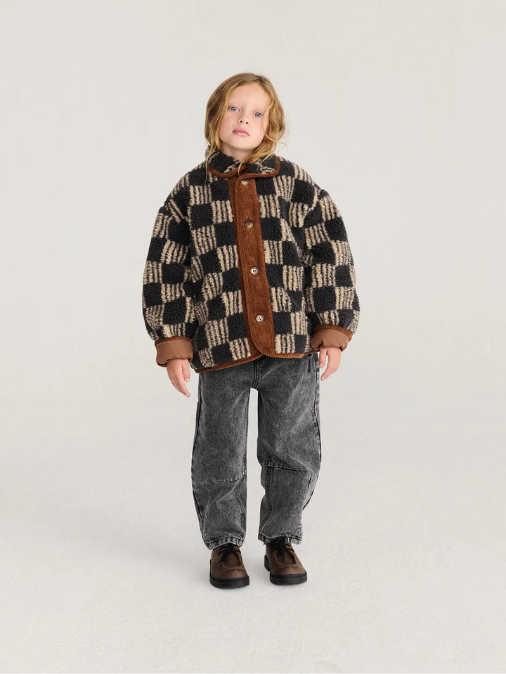 Chaqueta de borreguito infantil con estampado integral Almost Moiré