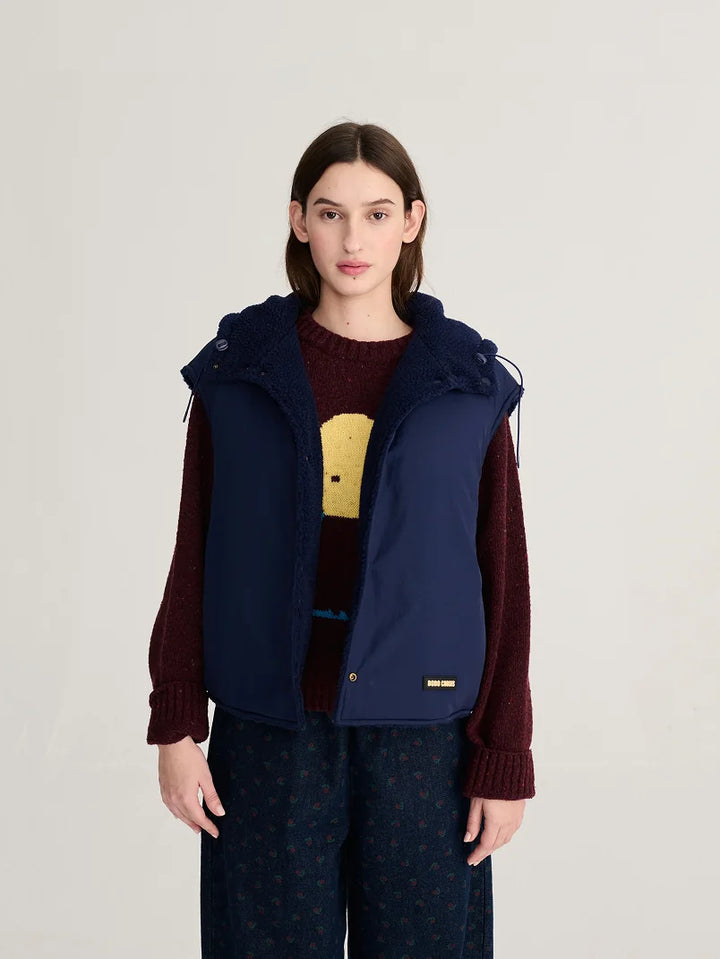 Reversible sherpa vest