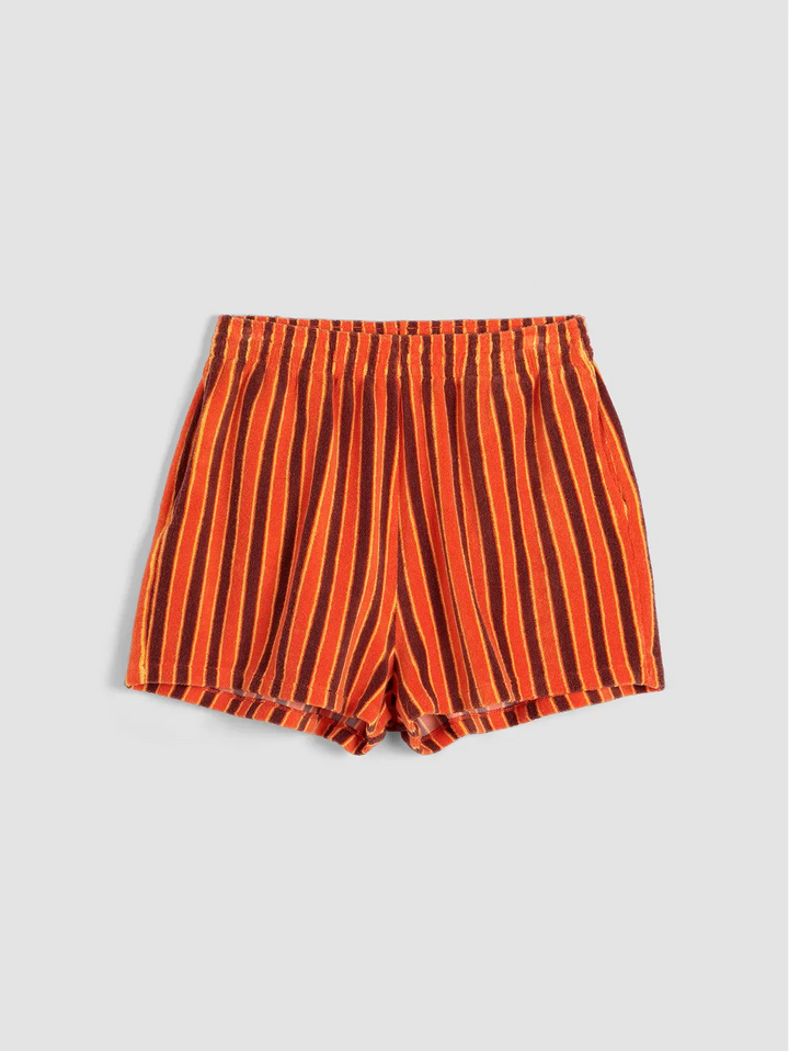 Striped terry shorts