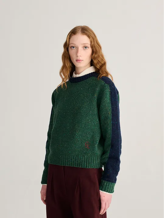 Color block wool blend jumper