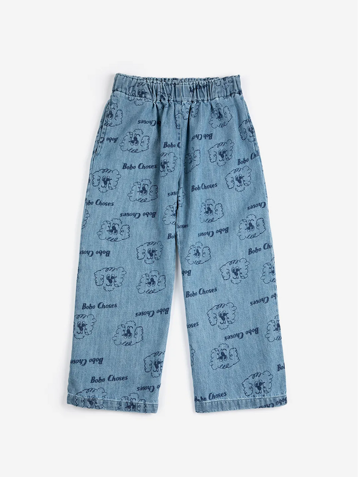 Pickles The Dog all over light denim pants