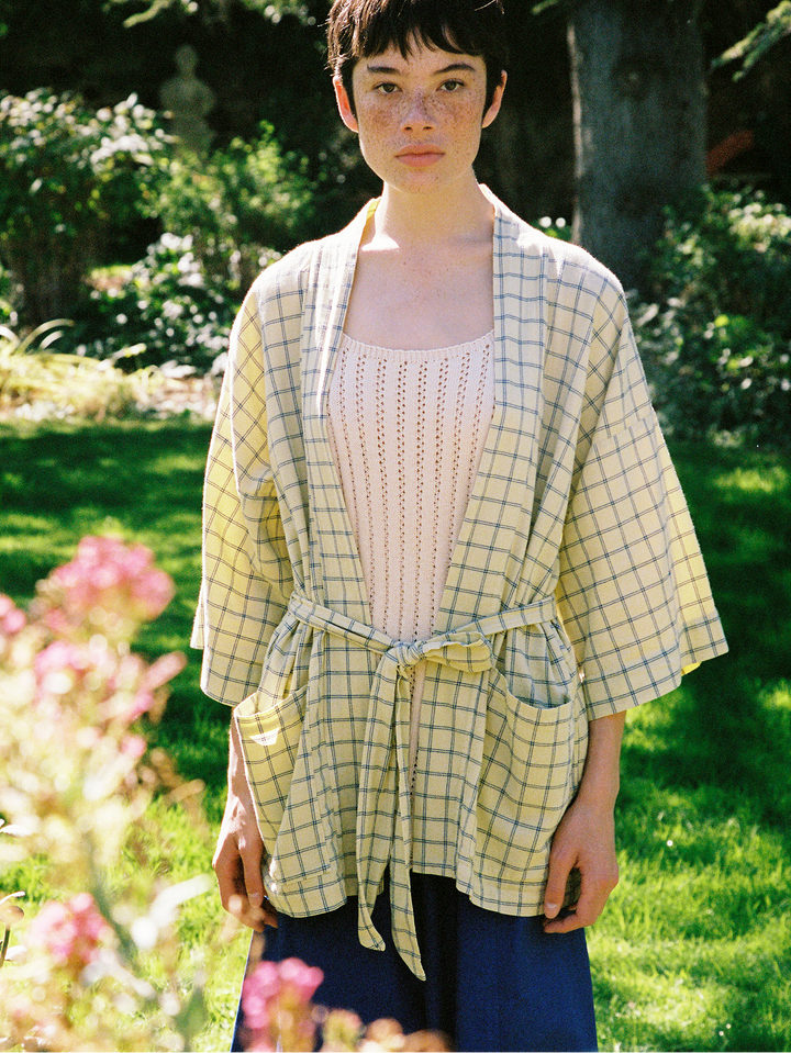 Spicy window bambula crep short kimono