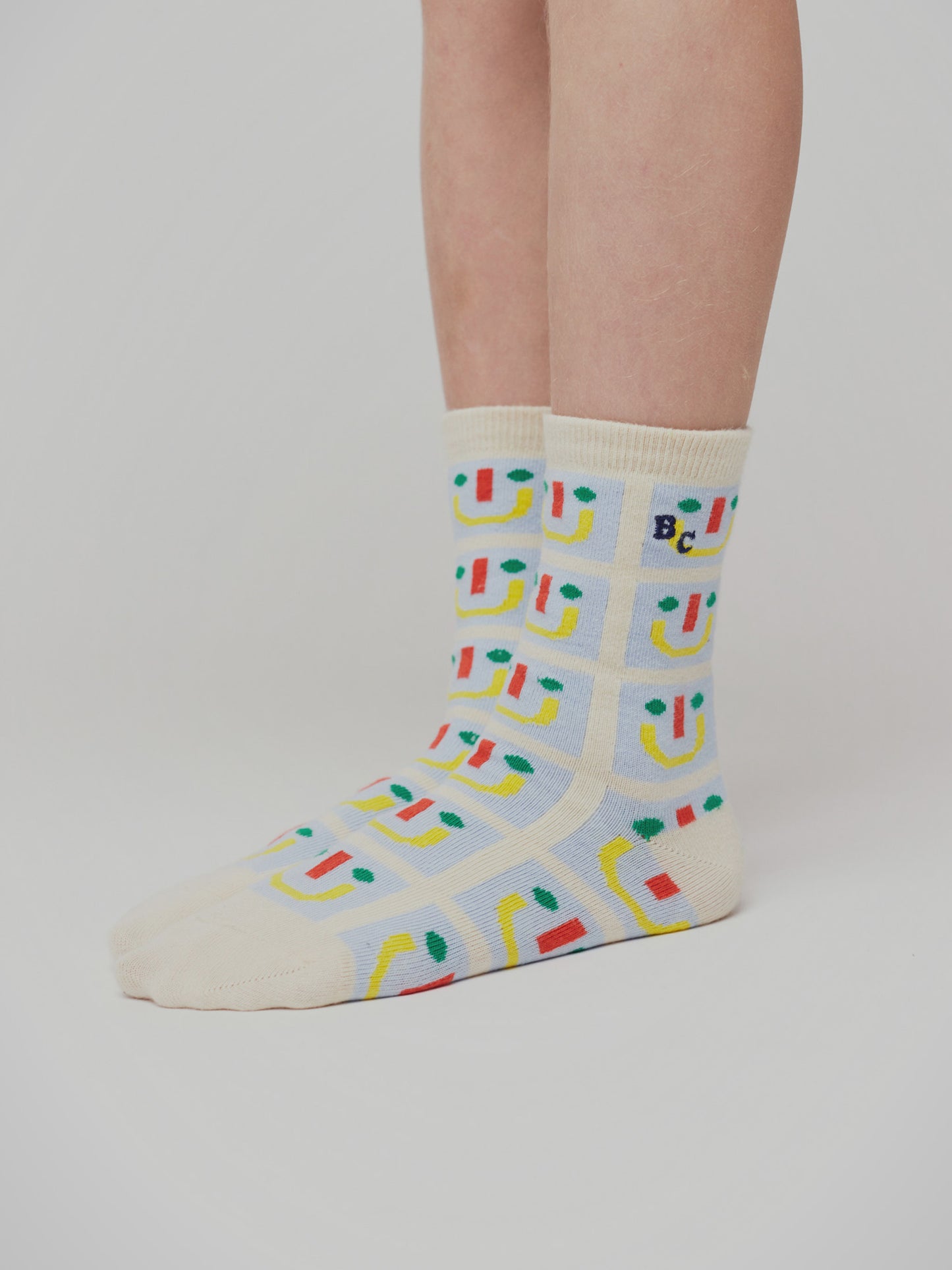 Happy face all over long socks