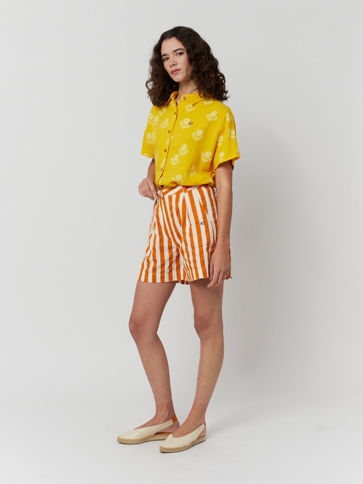 Stripe Pleated Short