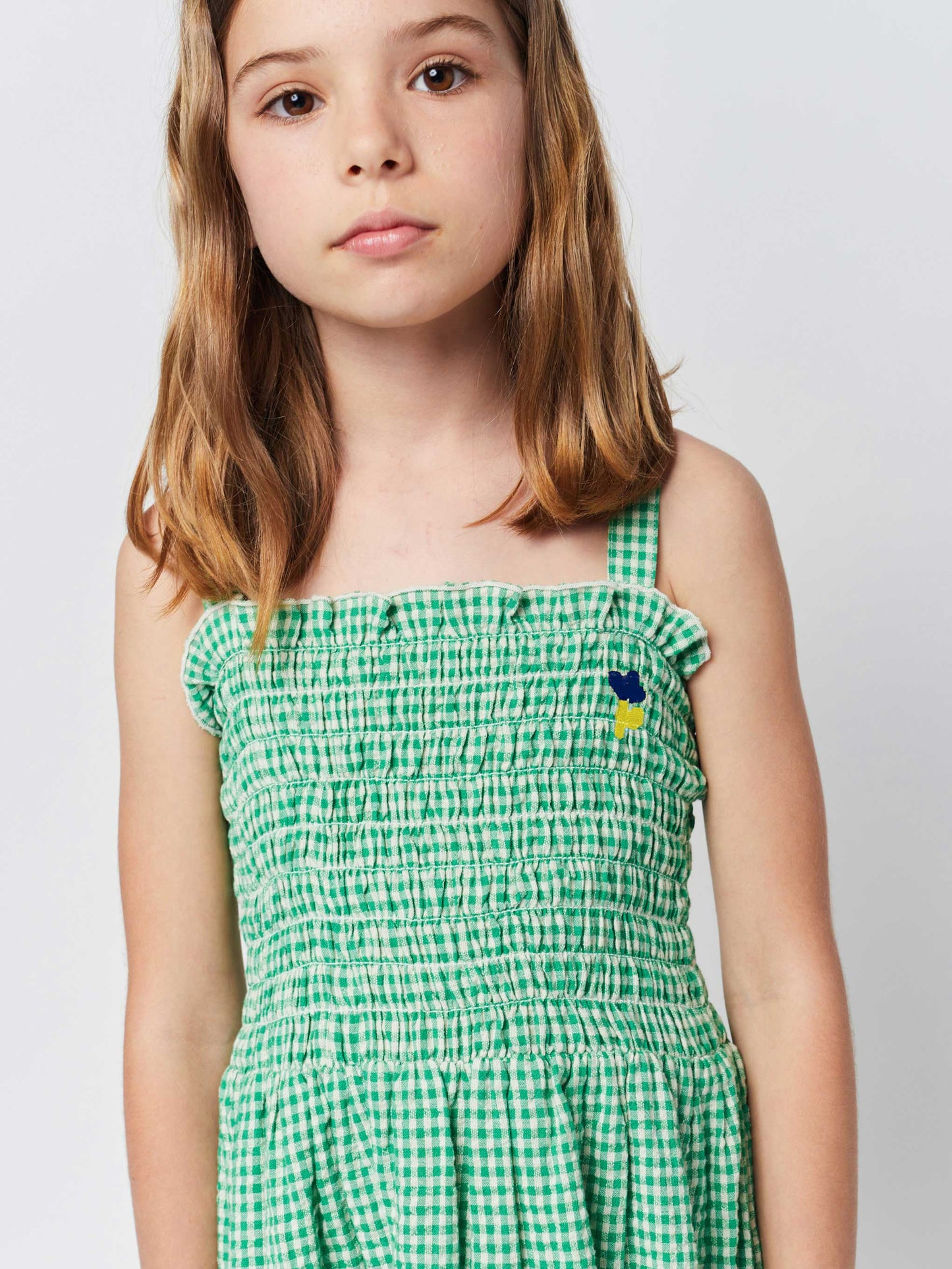 Green Vichy strap dress