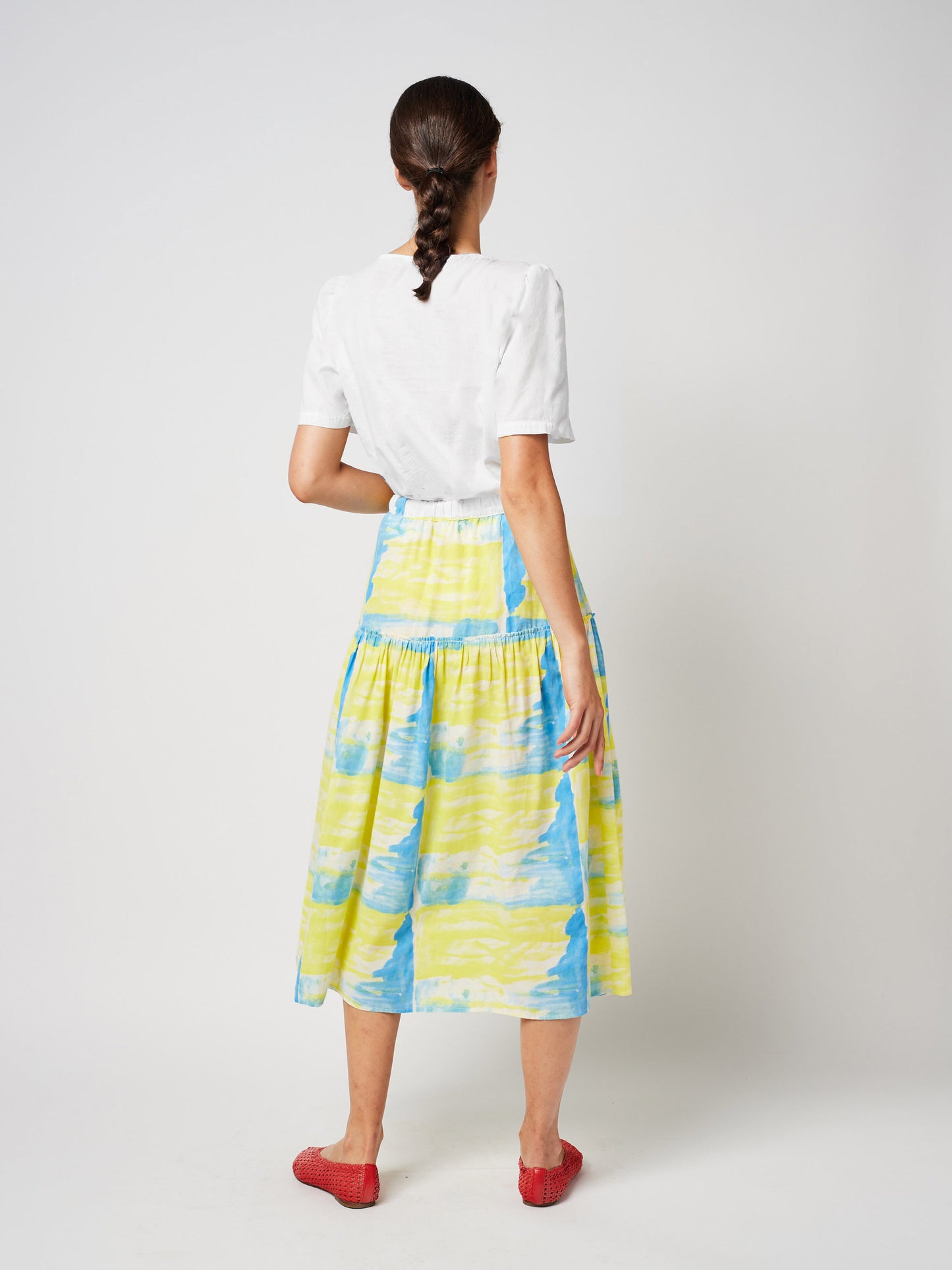 Pearl Nacre Pattern Flared Skirt