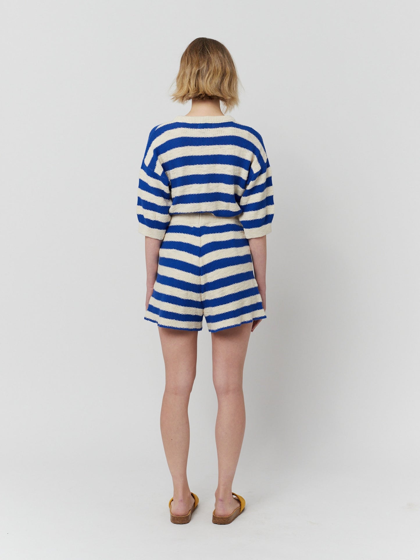 Pantalons curts de punt a ratlles