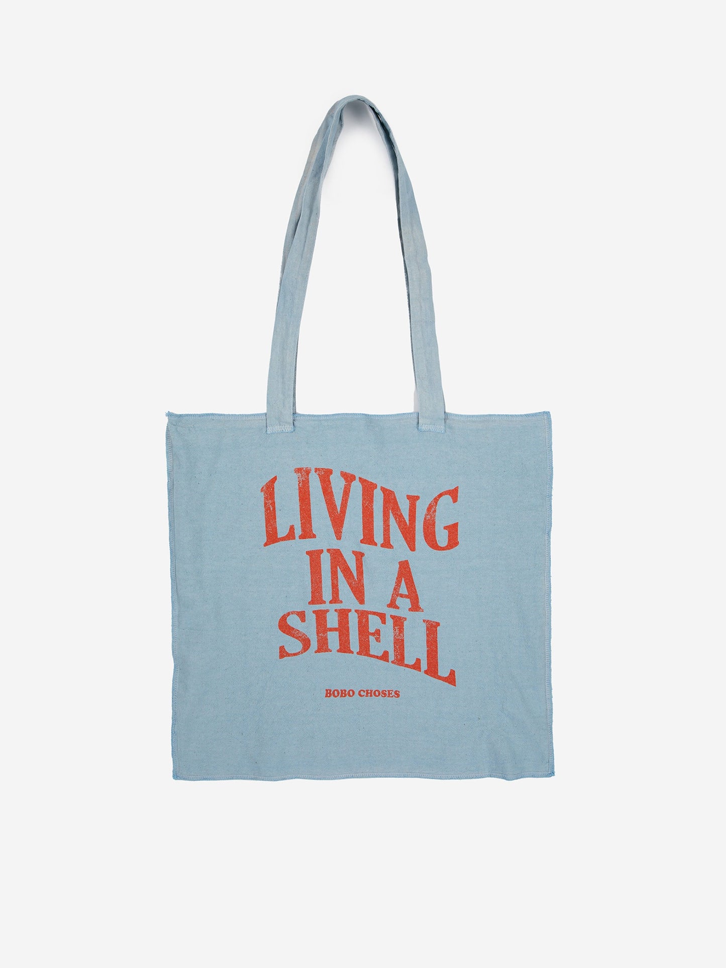 Living In A Shell blue tote bag