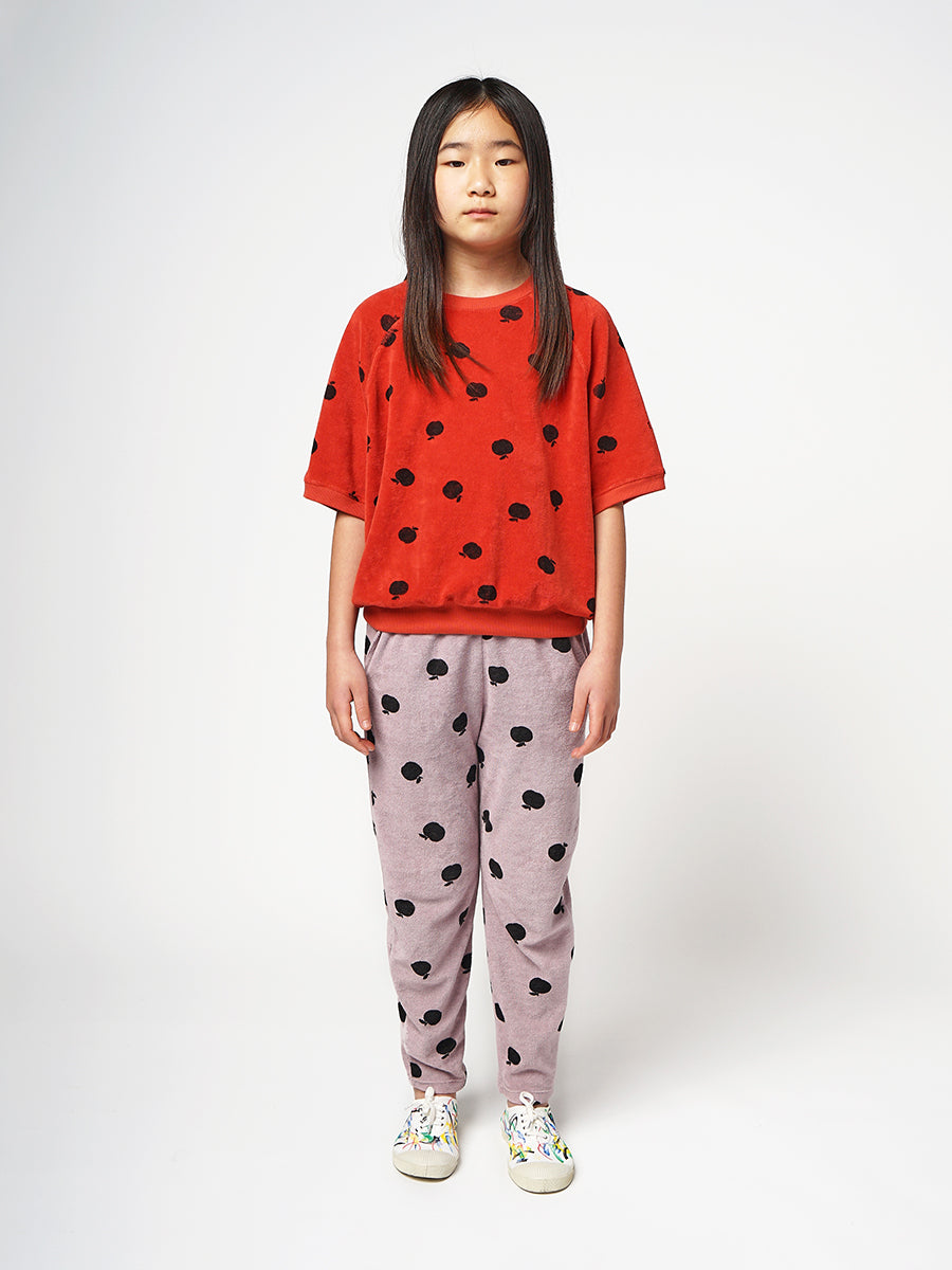 Sudadera manga corta de rizo estampado Poma