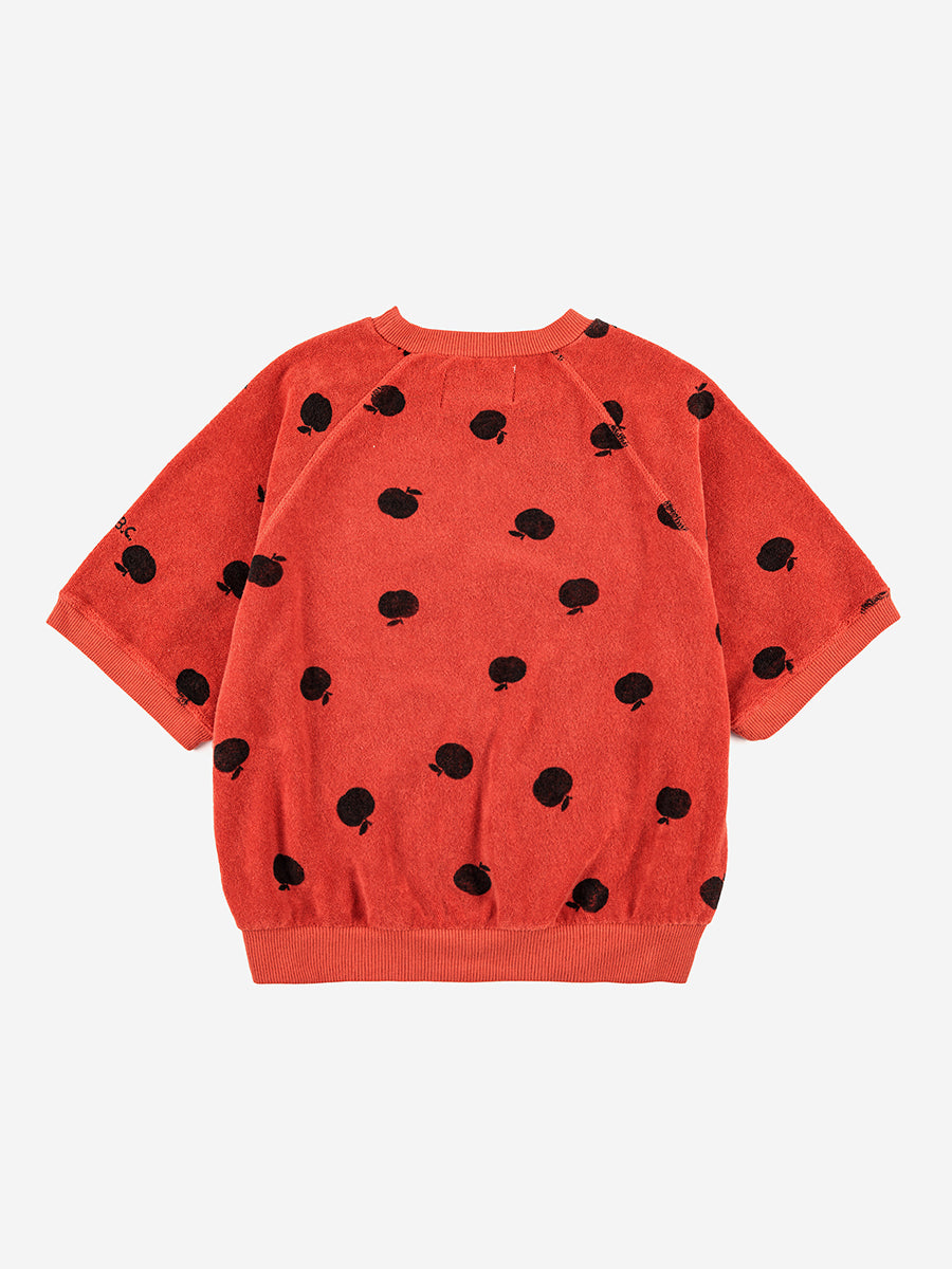 Sudadera manga corta de rizo estampado Poma
