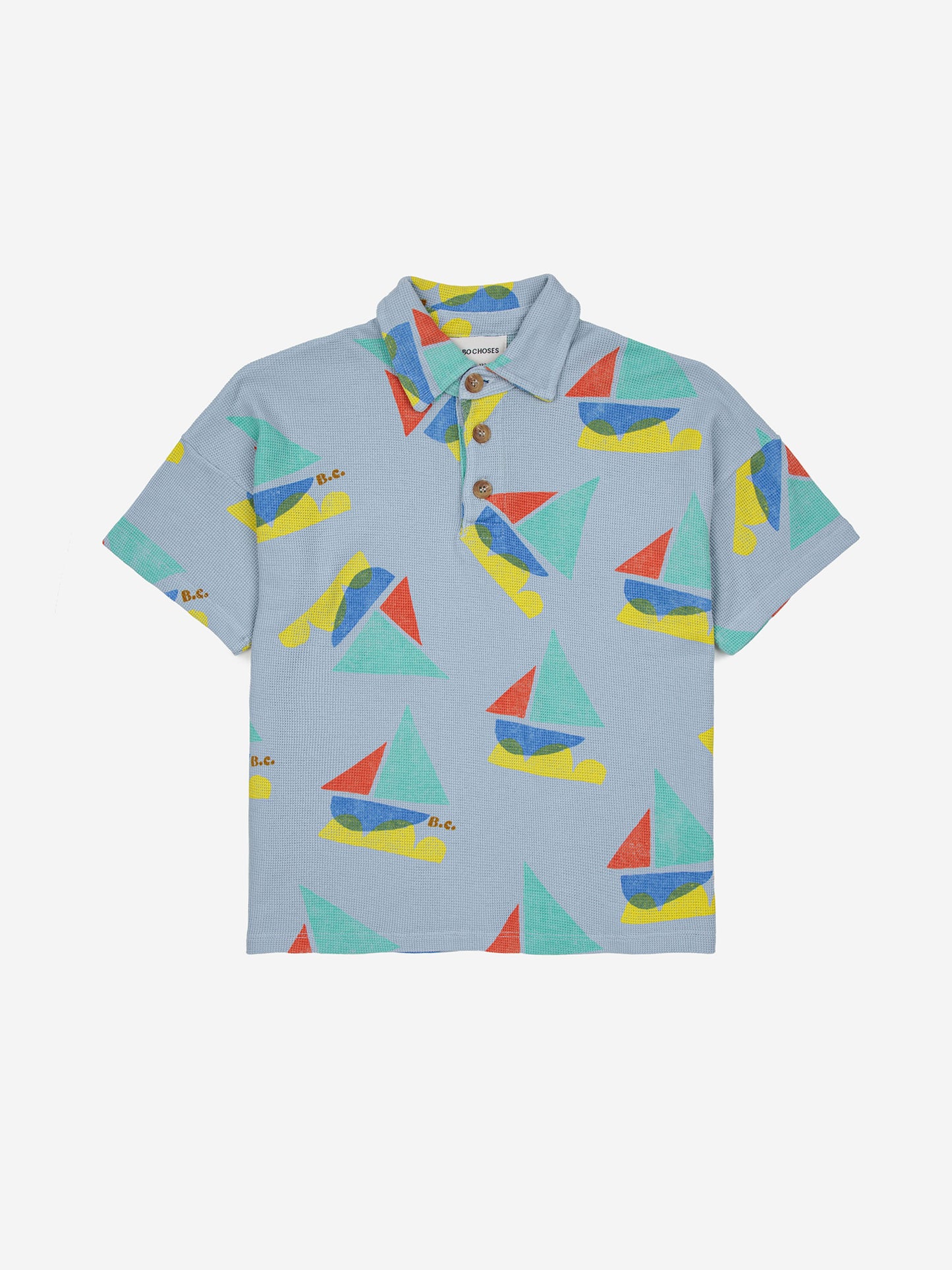 Multicolor sailboat all over polo