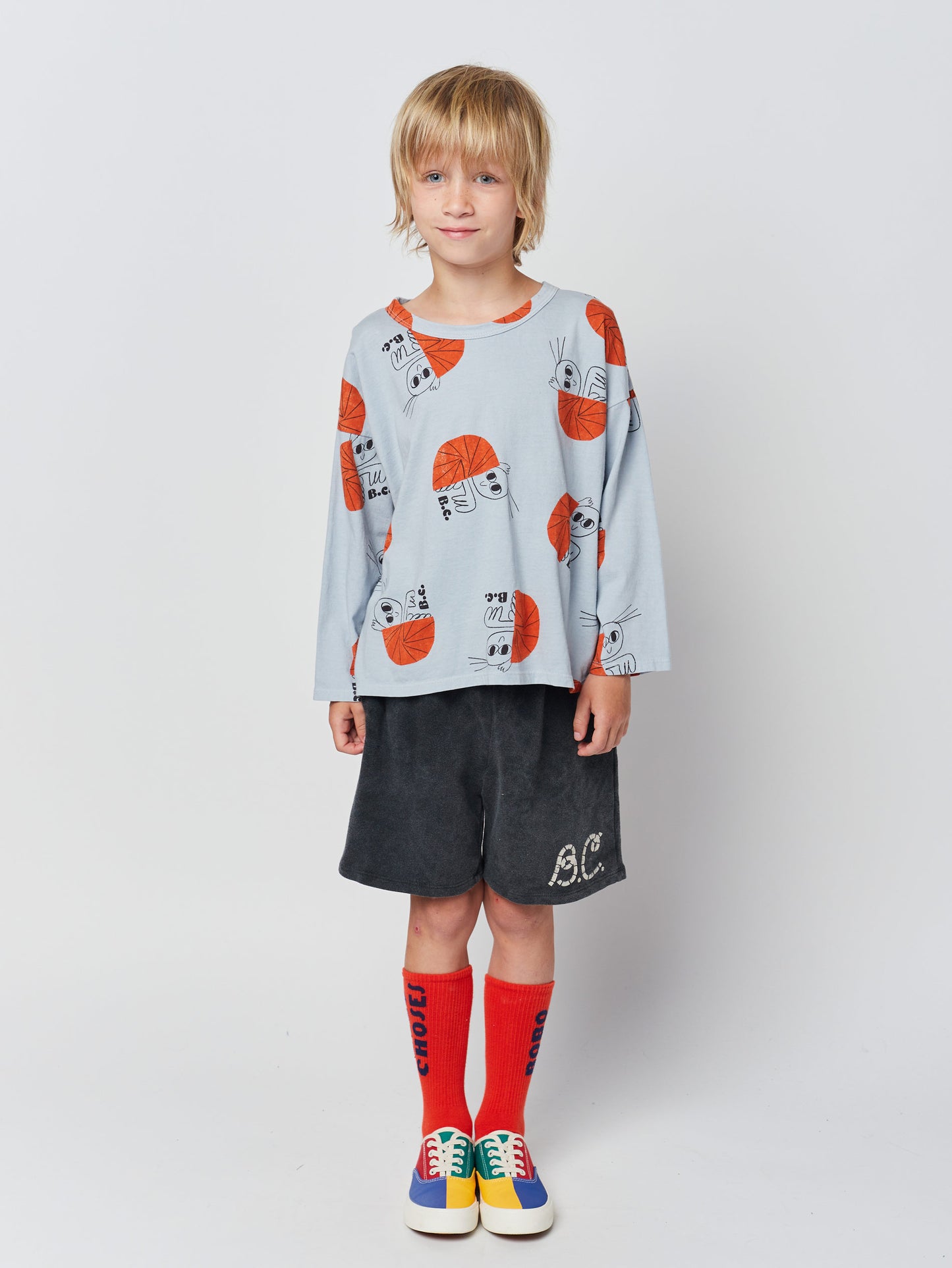 Camiseta de manga larga estampado cangrejos ermitaños