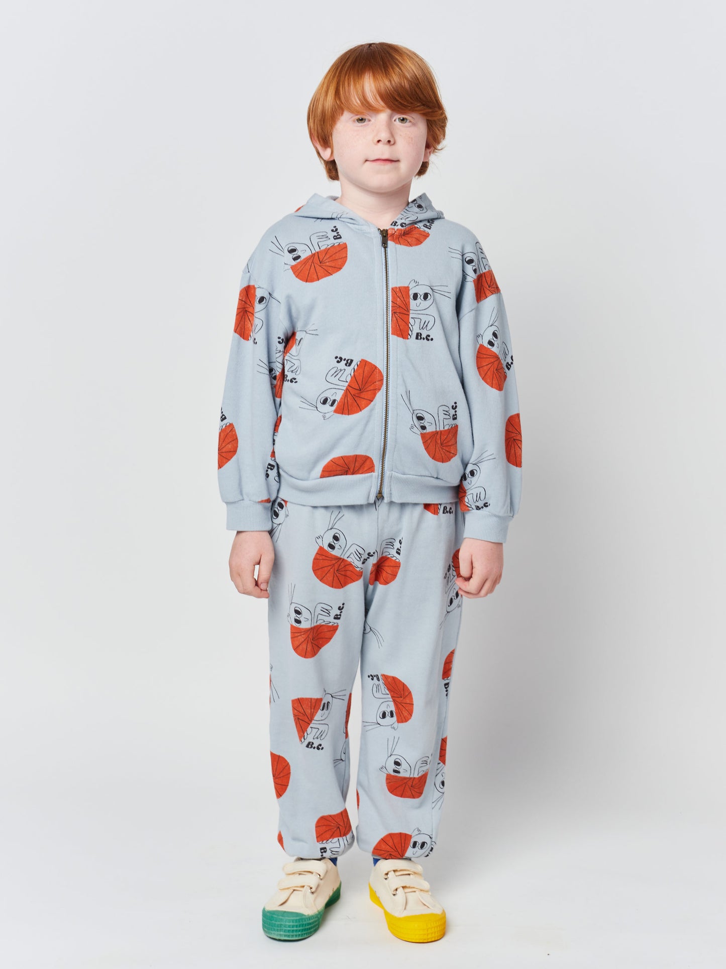 Hermit Crab all over zipped sweatshirt