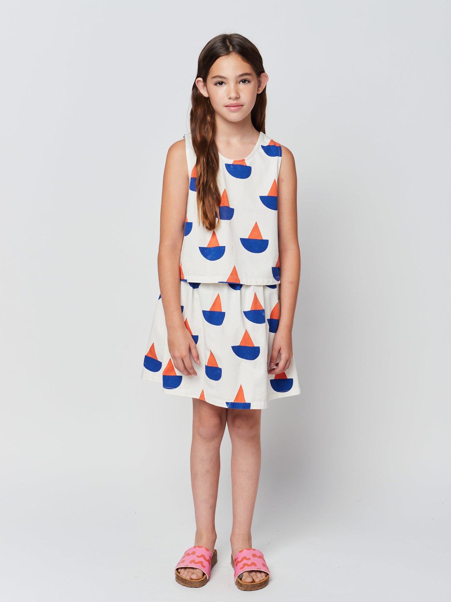 Sail Boat all over woven tank top