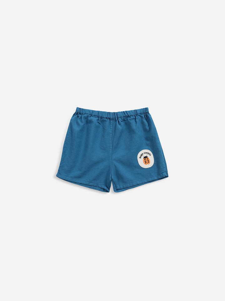 Ladybug patch woven shorts