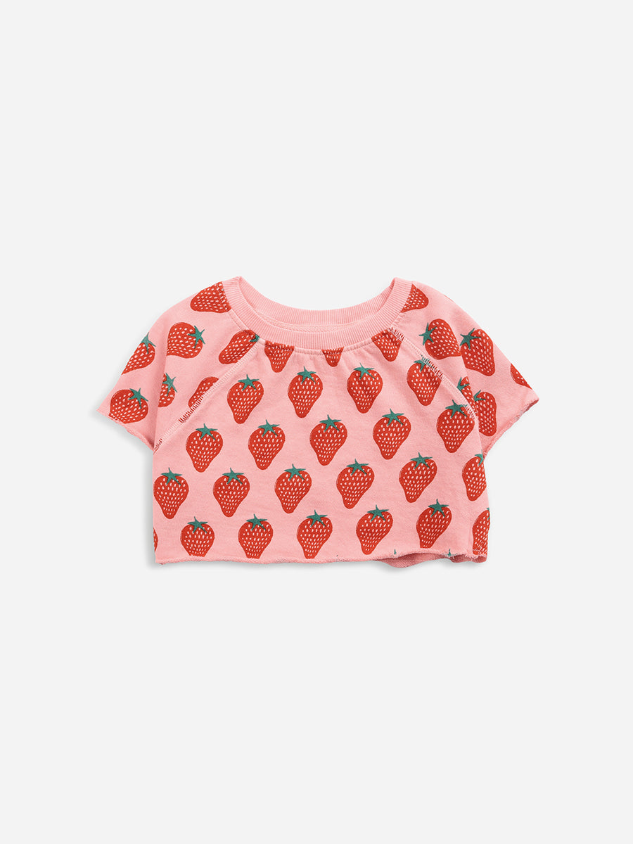 Strawberry all over cropped sweatshirt