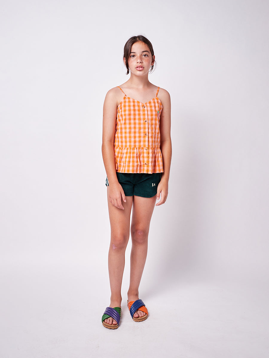 Vichy woven tank top