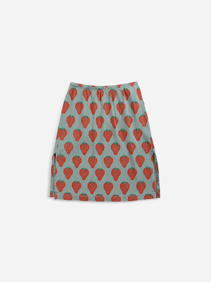 Strawberry all over midi skirt