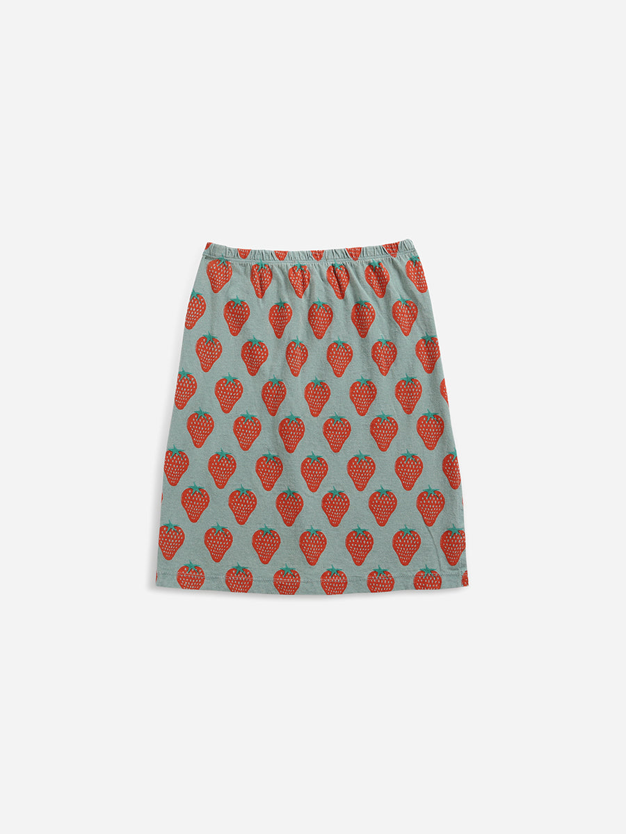 Strawberry all over midi skirt