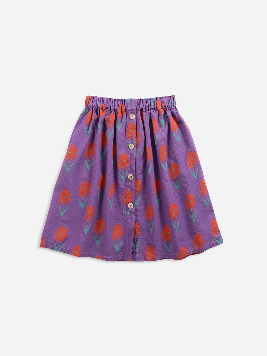 Petunia all over buttoned woven midi skirt