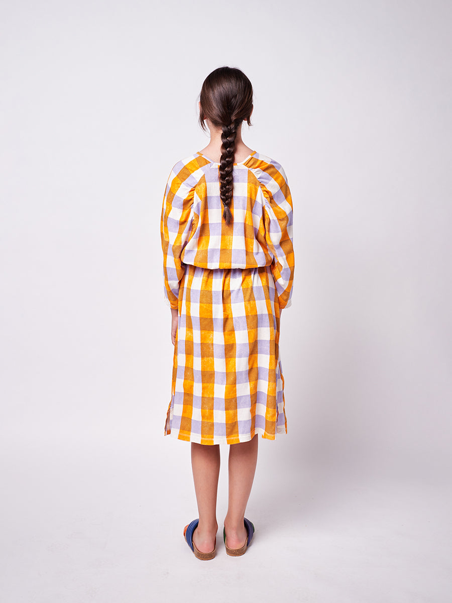 Checkered long sleeve dress