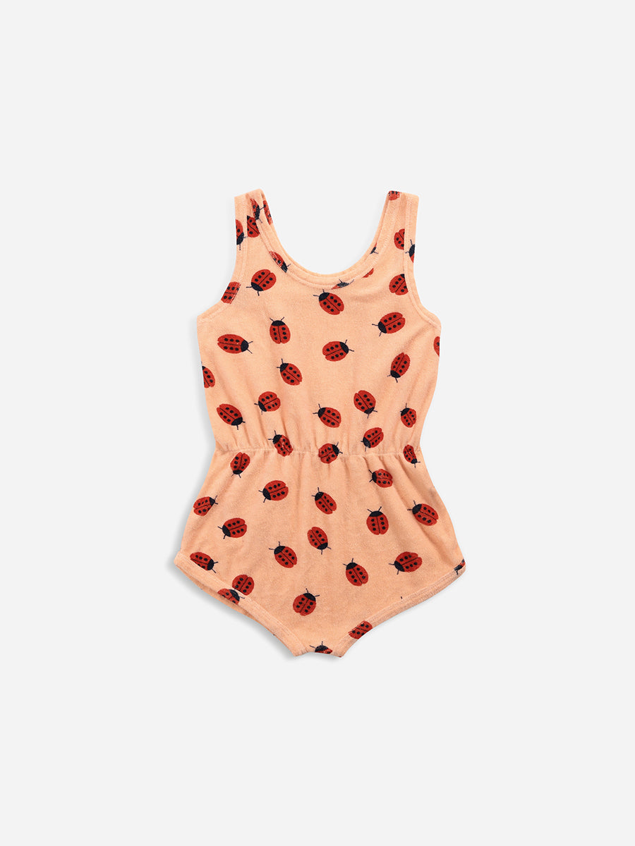 Ladybug all over terry playsuit