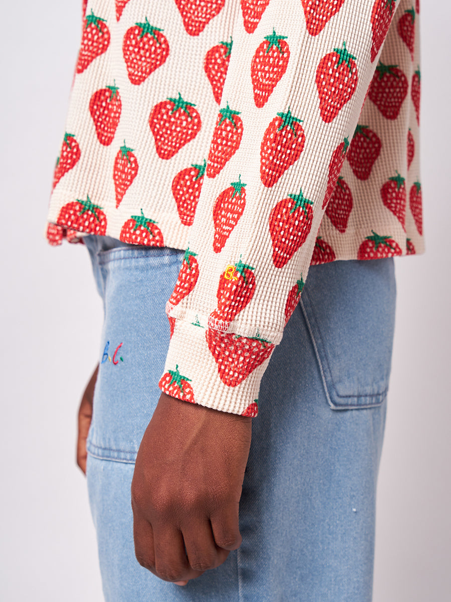 Strawberry textured long sleeve T-shirt