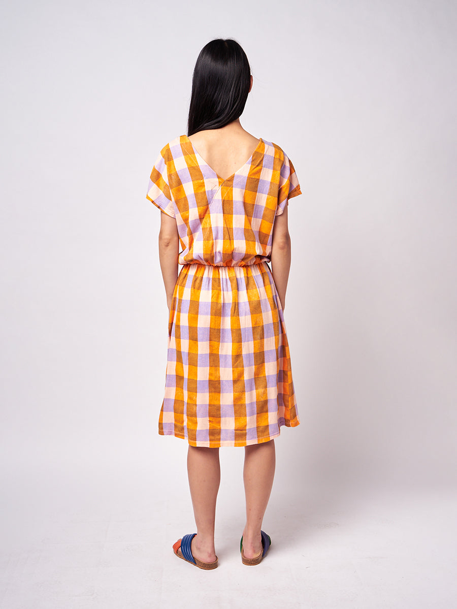 Checked jersey dress