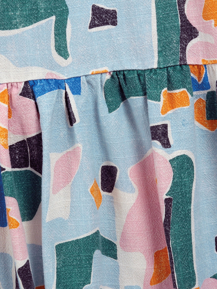 Floral print long flared dress