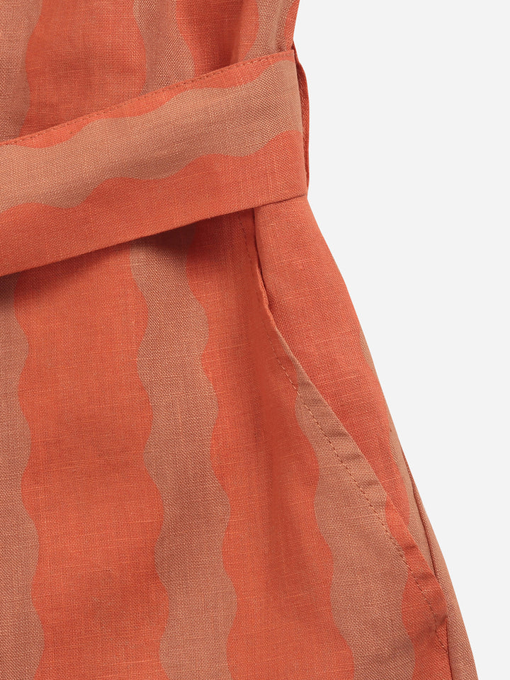 Stripe all over v-neck jumpsuit