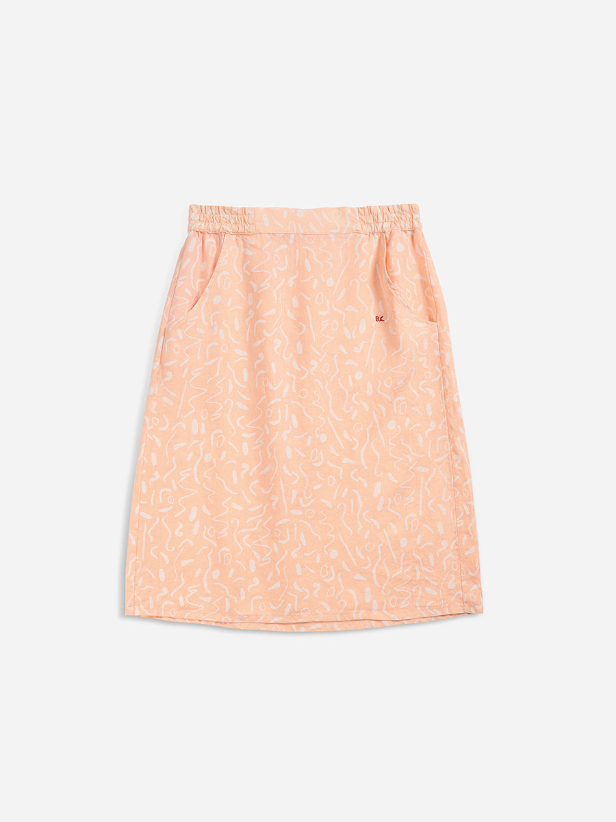 Serpentine midi skirt