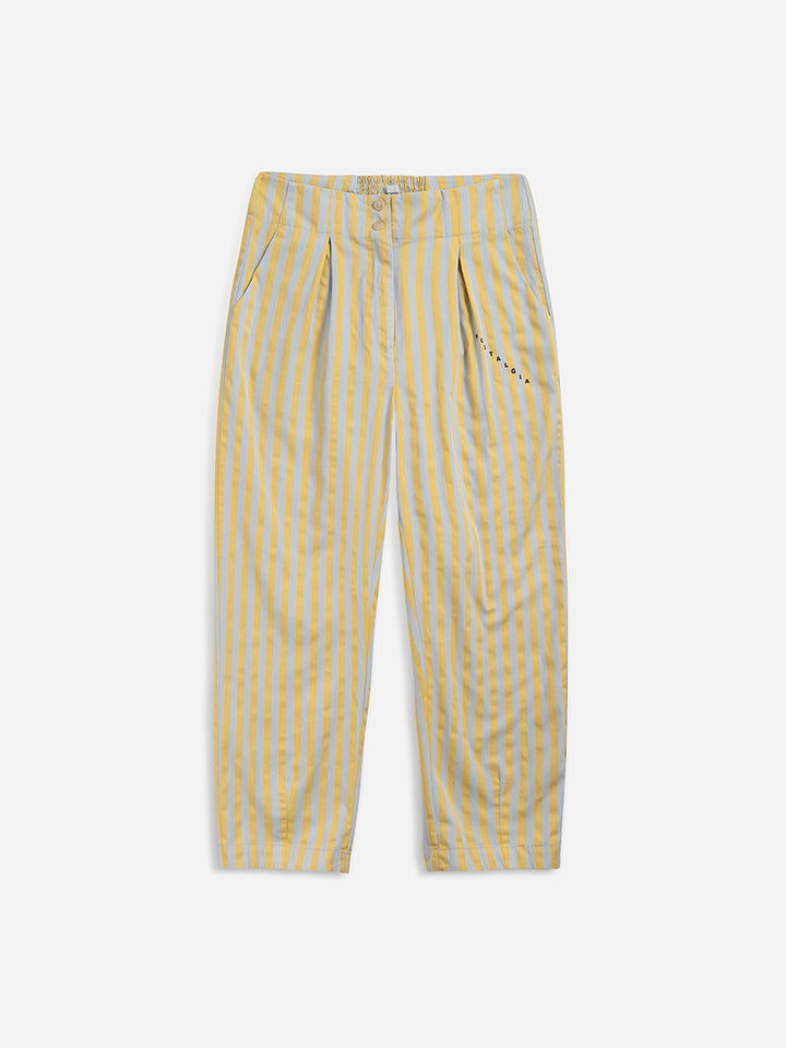 Striped pleated trousers