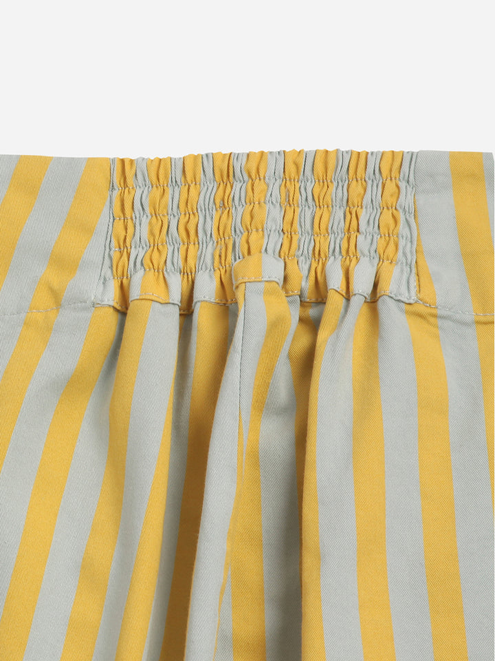 Striped pleated trousers